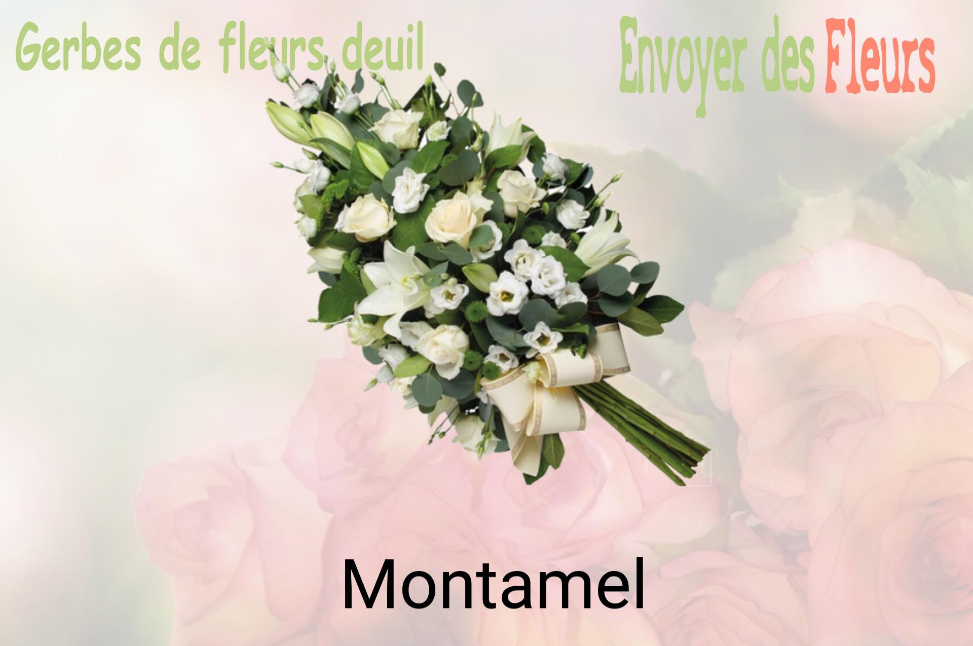 Gerbe de fleurs de deuil livrée à Montamel